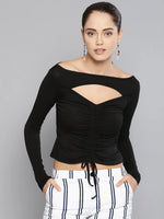 Veni Vidi Vici Black Peek-A-Boo Full Sleeve Top