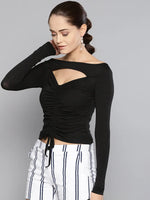 Veni Vidi Vici Black Peek-A-Boo Full Sleeve Top