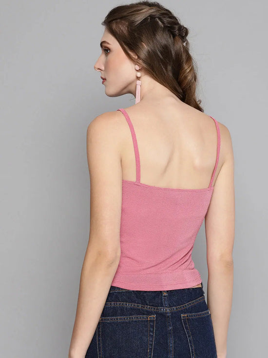 Veni Vidi Vici Mauve Rouched Sleeveless Crop Top