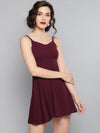 Veni Vidi Vici Maroon String Back Skater Dress