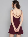 Veni Vidi Vici Maroon String Back Skater Dress