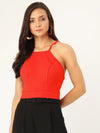 Veni Vidi Vici Red Tie Back Top