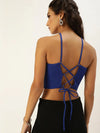 Veni Vidi Vici Royal Blue Lace Up Back Top