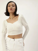 Veni Vidi Vici Off White Puff Full Sleeve Top