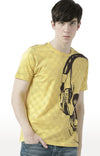 Huetrap Yellow Mens Short Sleeve Graphic Printed Tshirt-HT17MKGRAYLW00685