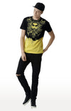 Huetrap Yellow Mens Short Sleeve Graphic Printed Tshirt-HT16MKGRAYLW00269