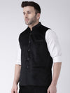 Hangup Men Standard Solid Men's Indian Wear-VelvetBasketBlack