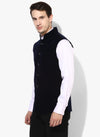 Hangup Men Standard Solid Men's Indian Wear-VelvetBasketNavy