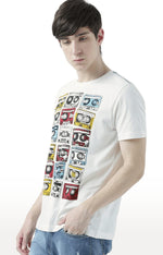 Huetrap White Mens Short Sleeve Graphic Printed Tshirt-HT17MKGRAOFW00671