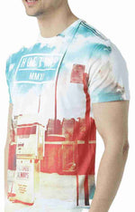 Huetrap White Mens Short Sleeve Graphic Printed Tshirt-HT15MKGRAWHT00143