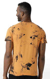 Huetrap Orange Mens Short Sleeve Graphic Printed Tshirt-HT17MKGRABZO00319