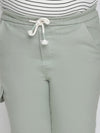 Kids Girl Grey Elasticated Tie-Knotted Long Cotton Pant-W23608GP0001