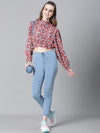 Women Multicolor Floral Print Crop Shirt-W23043WSH001