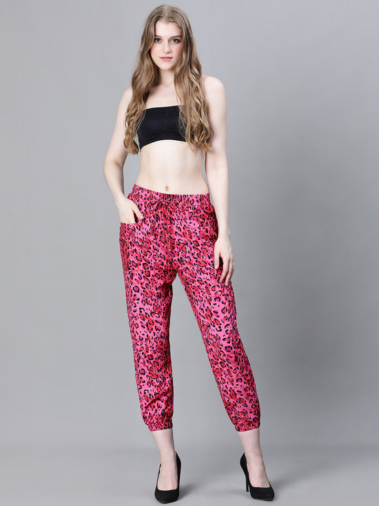 Women Multicolor Animal Print Elasticated Tie-Up Pant-W23047WP0001