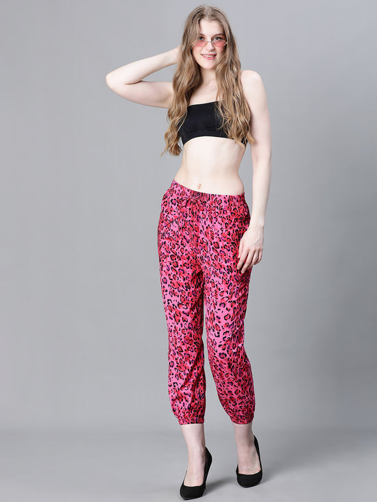 Women Multicolor Animal Print Elasticated Tie-Up Pant-W23047WP0001