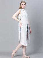 Women Yellow Shoulder Strap Button-Down Multipurpose Beachwear Cum Casual Cotton Dress-W23031WBW002