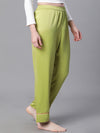 Women Solid Green Elasticated Nightwear Pajama-W23147WNW005