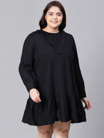 Adore Solid Black Plus Size Women Cotton Dress-W23281PDR001