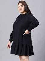 Adore Solid Black Plus Size Women Cotton Dress-W23281PDR001