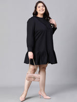 Adore Solid Black Plus Size Women Cotton Dress-W23281PDR001