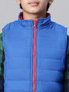 Kids Boy Red & Blue Zip Lined Sleeveless Reversible Quilted Jacket-W23612BJK002