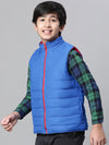 Kids Boy Red & Blue Zip Lined Sleeveless Reversible Quilted Jacket-W23612BJK002