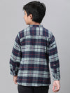 Kids Boy Multicolor Brush Check Full Sleeve Buttoned Cotton Shirt-W23617BSH002