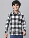 Kids Boy Multicolor Brush Check Full Sleeve Buttoned Cotton Shirt-W23618BSH002