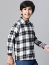 Kids Boy Multicolor Brush Check Full Sleeve Buttoned Cotton Shirt-W23618BSH002