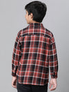 Kids Boy Multicolor Brush Check Full Sleeve Buttoned Cotton Shirt-W23623BSH002