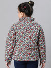 Kids Girl Floral Print Multicolor Zip Lined Long Sleeve Reversible Quilted Jacket-W23626GJK001