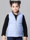 Kids Girl Floral Print Multicolor Zip Lined Sleeveless Reversible Quilted Jacket-W23627GJK007