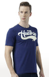 Huetrap Blue Mens Short Sleeve Graphic Printed Tshirt-HT17MKGRALNY01127