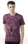 Huetrap Maroon Mens Short Sleeve Graphic Printed Tshirt-HT17MKGRAPLU00538