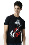 Huetrap Black Mens Short Sleeve Graphic Printed Tshirt-HT14MKGRABLK00164