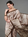 Saree Mall Women's Bhagalpuri  Beige Tie-Dye Designer Saree With Blouse Piece-WOM101