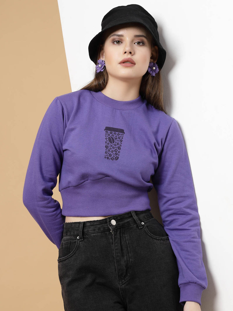 Rigo Printed Crop Sweatshirt