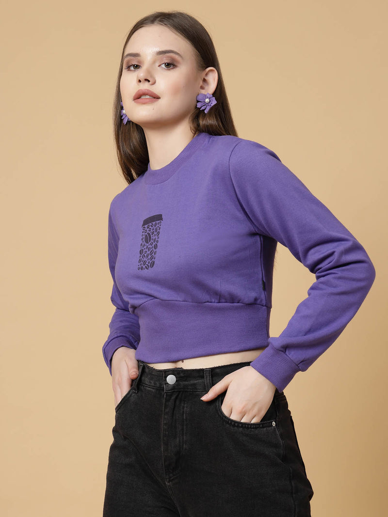 Rigo Printed Crop Sweatshirt