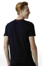 Huetrap Black Mens Short Sleeve Graphic Printed Tshirt-HT16MKGRABLK00444