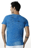 Huetrap Blue Mens Short Sleeve Graphic Printed Tshirt-HT16MKGRASUR00440