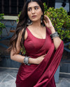 Avanshee Women's Latest Solid Silk Blend Saree With Unstiched Blouse-AVN-1700-MAROON