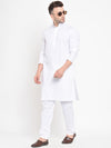 Hangup Men Standard Solid Men's Indian Wear-White_Cotton_LongKurta