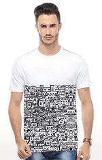 Huetrap White Mens Short Sleeve Graphic Printed Tshirt-HT16MKGRAWHT00375