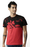 Huetrap Red Mens Short Sleeve Graphic Printed Tshirt-HT16MKGRARED00405