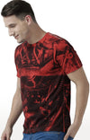 Huetrap Red Mens Short Sleeve Graphic Printed Tshirt-HT17MKGRARED01067