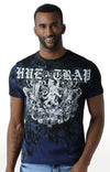 Huetrap Blue Mens Short Sleeve Graphic Printed Tshirt-HT12MKGRALNY00055