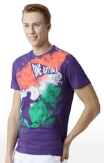 Huetrap Purple Mens Short Sleeve Graphic Printed Tshirt-HT15MKGRARPP00021