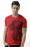 Huetrap Red Mens Short Sleeve Graphic Printed Tshirt-HT17MKGRARED00533