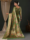 Saree Mall Women's Organza Light Green Woven Design Designer Saree With Blouse Piece-YARYA111H