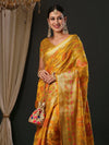 Saree Mall Women's Organza Yellow Woven Design Designer Saree With Blouse Piece-YARYA113D